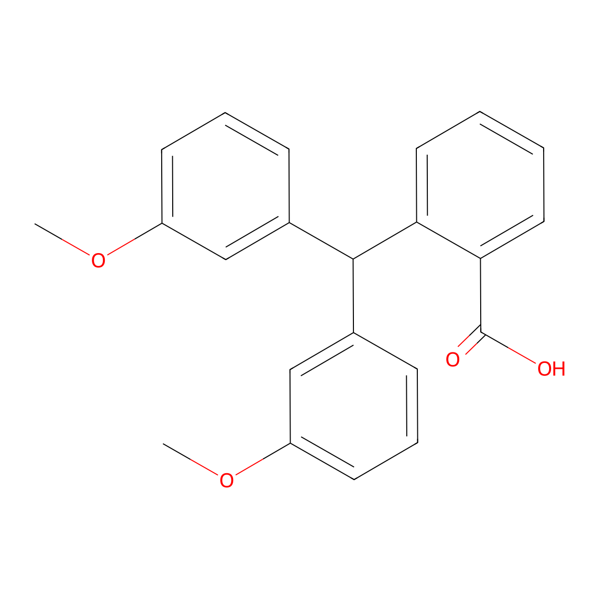 2-[Bis(3-methoxyphenyl)methyl]benzoic acid molecular structure, CAS 6315-41-9