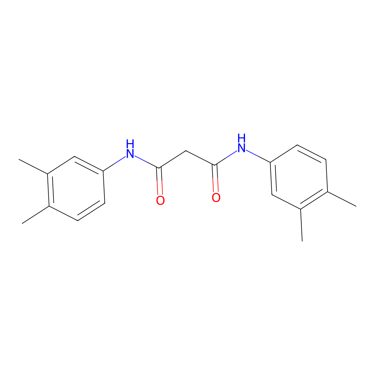 N,N'-bis(3,4-dimethylphenyl)propanediamide molecular structure, CAS 6315-44-2