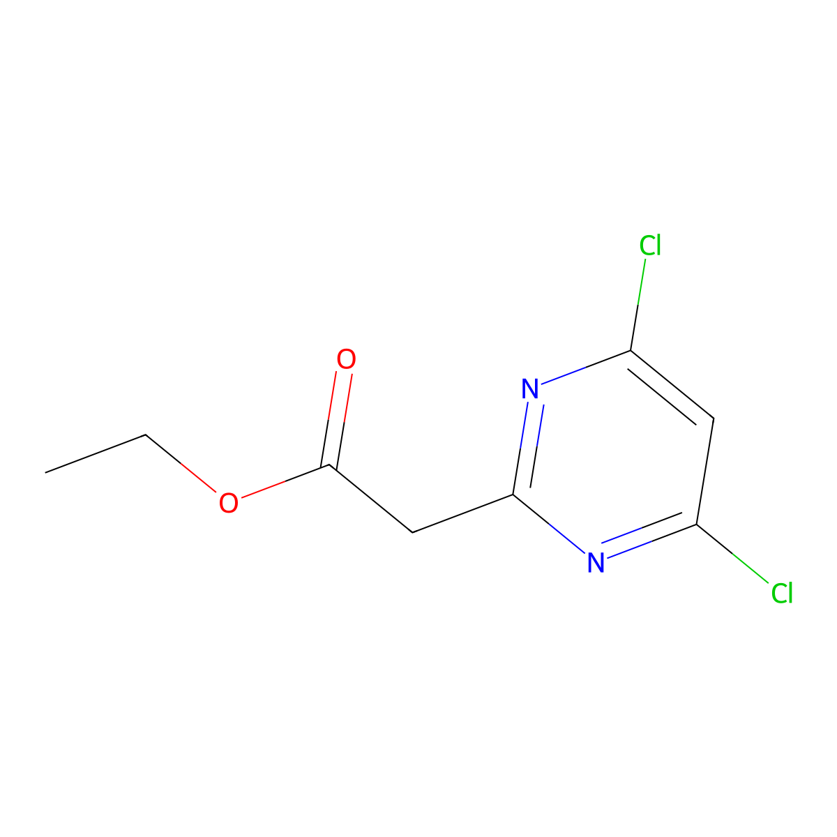 Ethyl 2-(4,6-dichloropyrimidin-2-yl)acetate molecular structure, CAS 63155-10-2