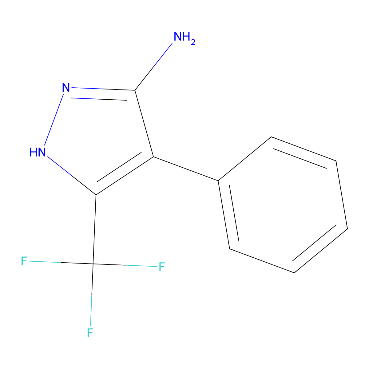 4-phenyl-3-(trifluoromethyl)-1H-pyrazol-5-amine molecular structure, CAS 63156-73-0