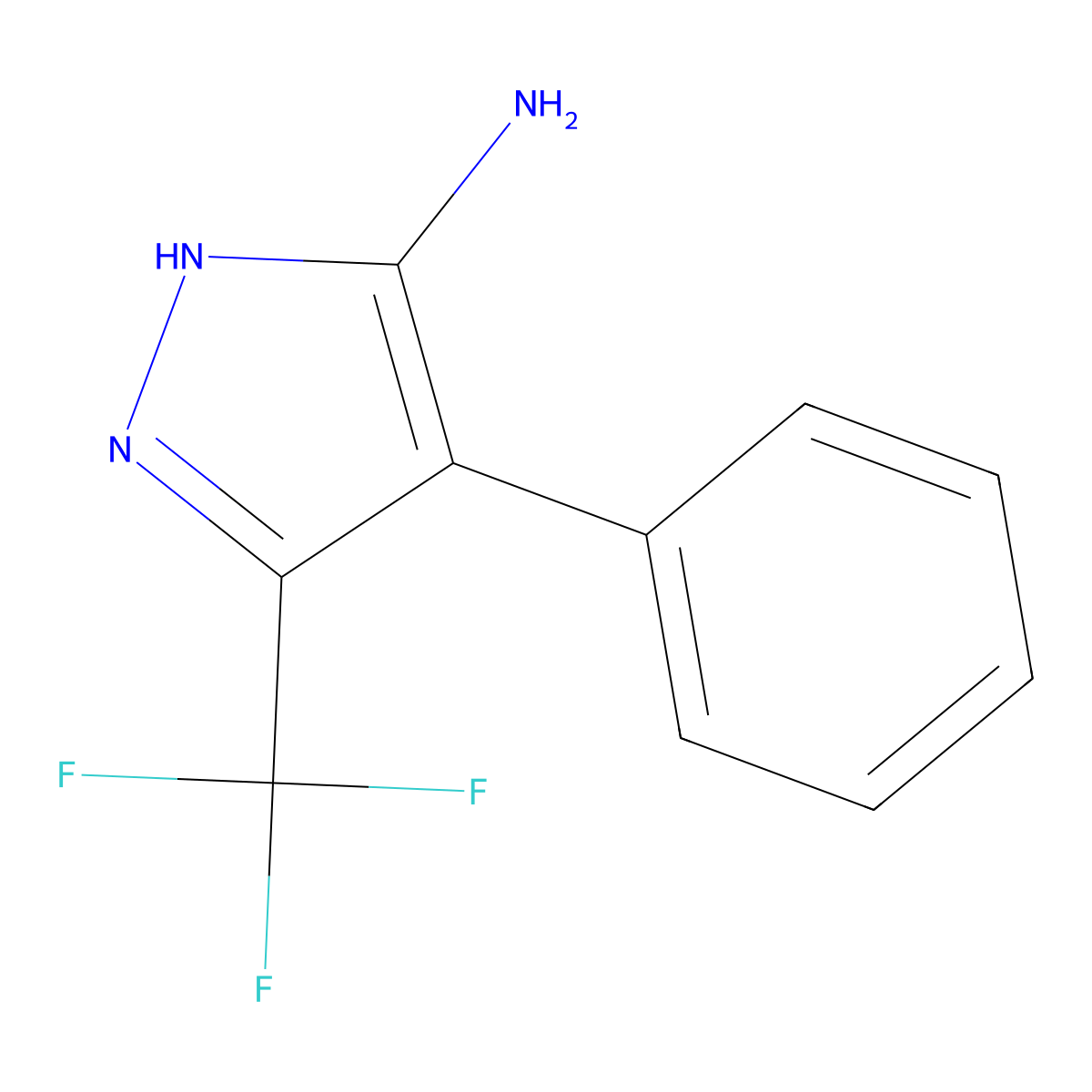 4-phenyl-3-(trifluoromethyl)-1H-pyrazol-5-amine molecular structure, CAS 63156-73-0