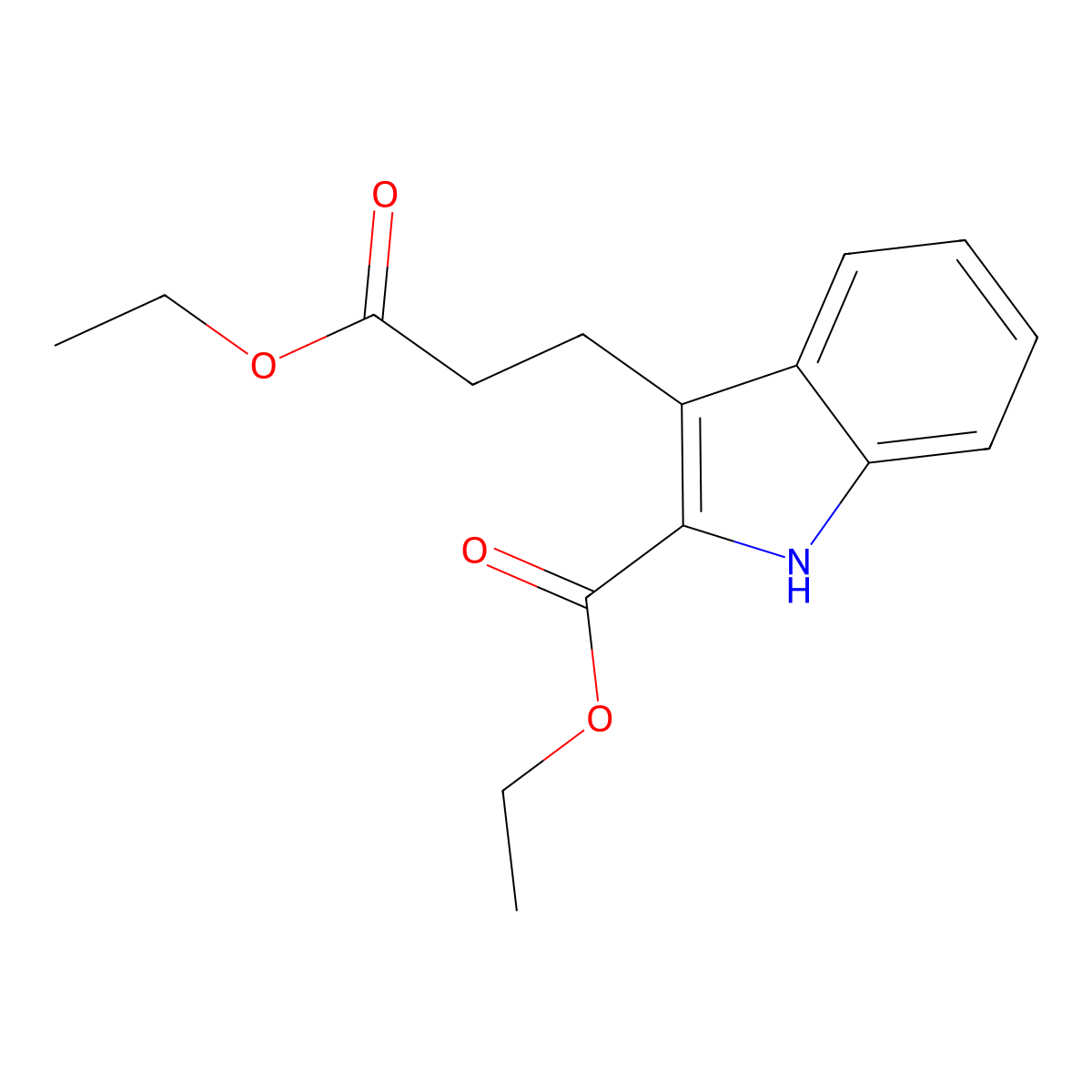 Ethyl 3-(3-ethoxy-3-oxopropyl)-1H-indole-2-carboxylate molecular structure, CAS 63158-53-2