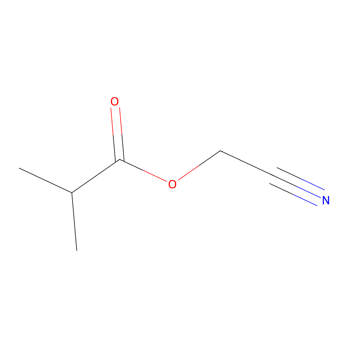 Cyanomethyl 2-methylpropanoate molecular structure, CAS 63158-88-3