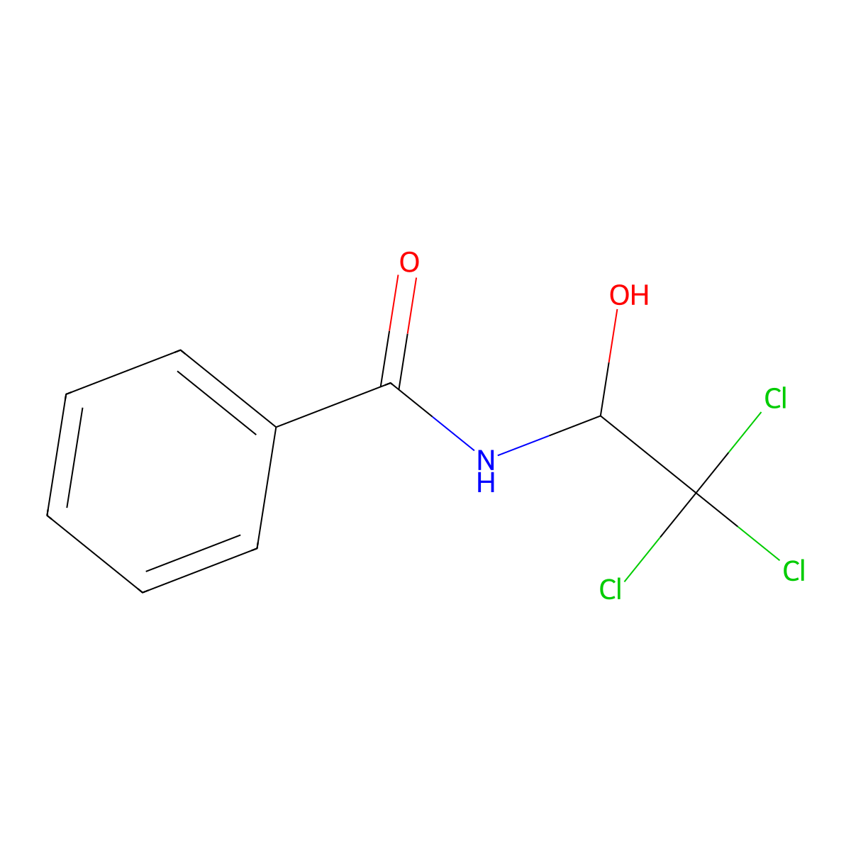 N-(2,2,2-trichloro-1-hydroxyethyl)benzamide molecular structure, CAS 6316-07-0