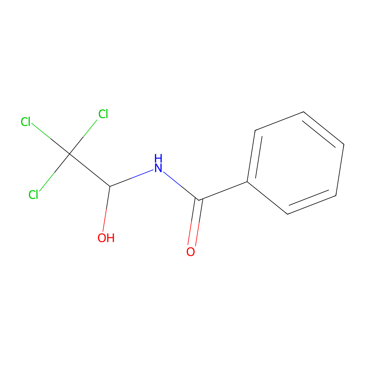 N-(2,2,2-trichloro-1-hydroxyethyl)benzamide molecular structure, CAS 6316-07-0
