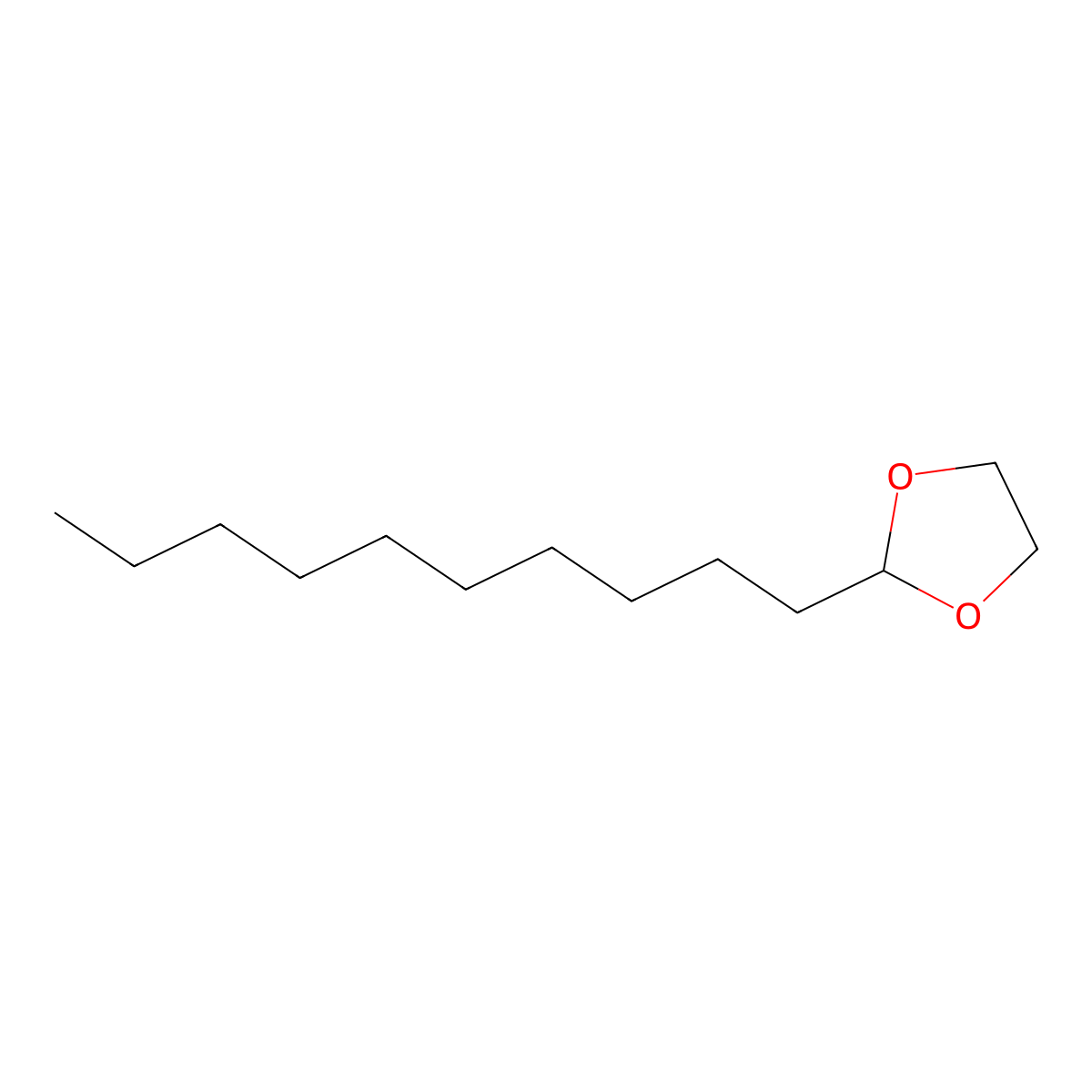 2-Decyl-1,3-dioxolane molecular structure, CAS 6316-24-1