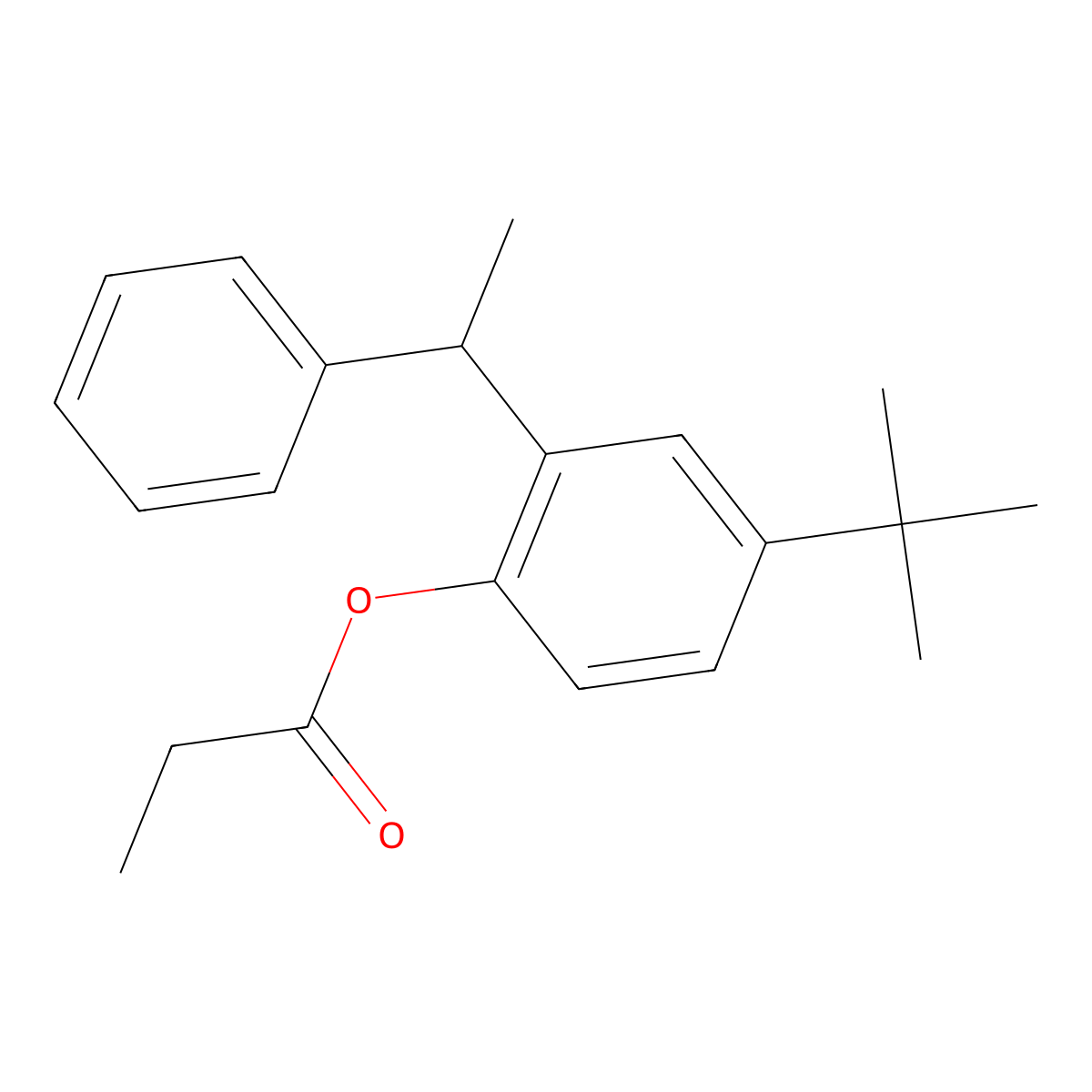 4-Tert-butyl-2-(1-phenylethyl)phenyl propanoate molecular structure, CAS 6316-31-0