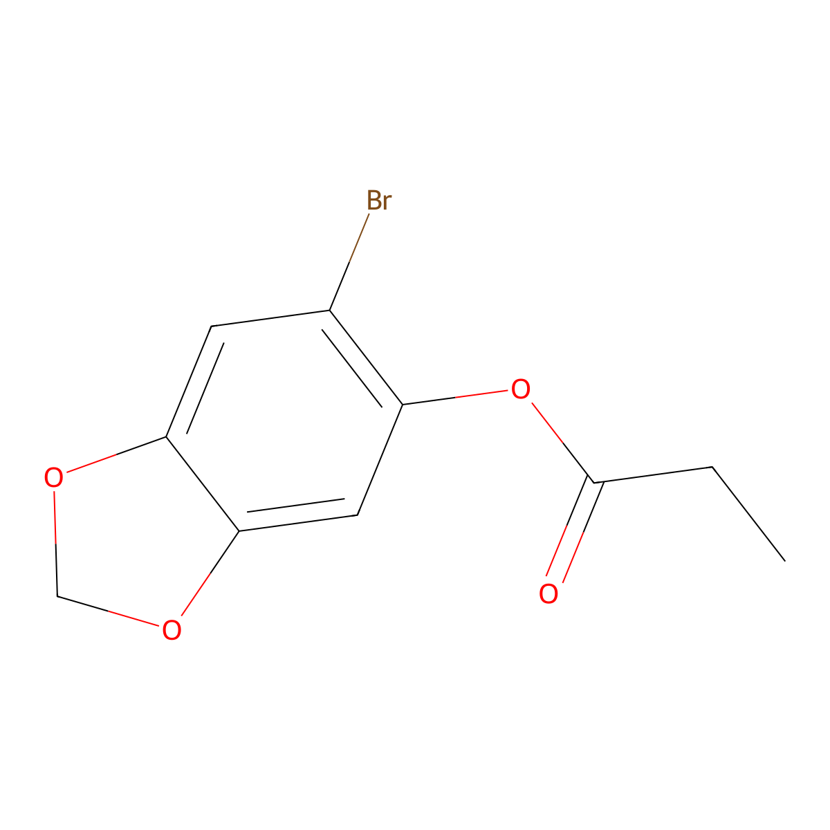6-Bromo-1,3-benzodioxol-5-yl propanoate molecular structure, CAS 6316-58-1