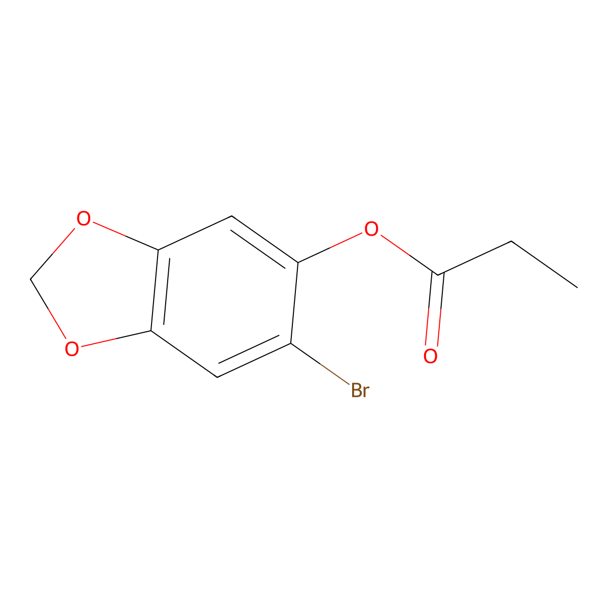 6-Bromo-1,3-benzodioxol-5-yl propanoate molecular structure, CAS 6316-58-1