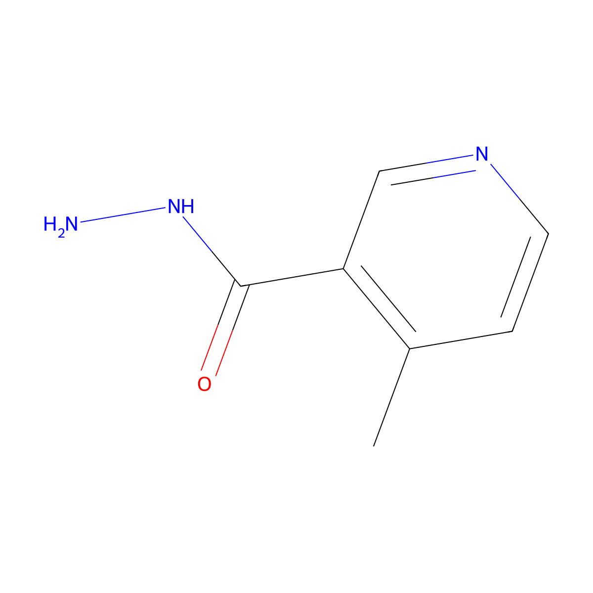 4-Methylpyridine-3-carbohydrazide molecular structure, CAS 6316-67-2
