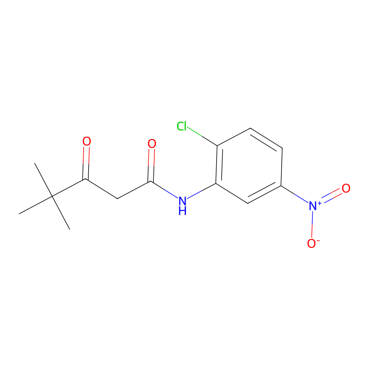 N-(2-Chloro-5-nitrophenyl)-4,4-dimethyl-3-oxopentanamide molecular structure, CAS 63163-96-2