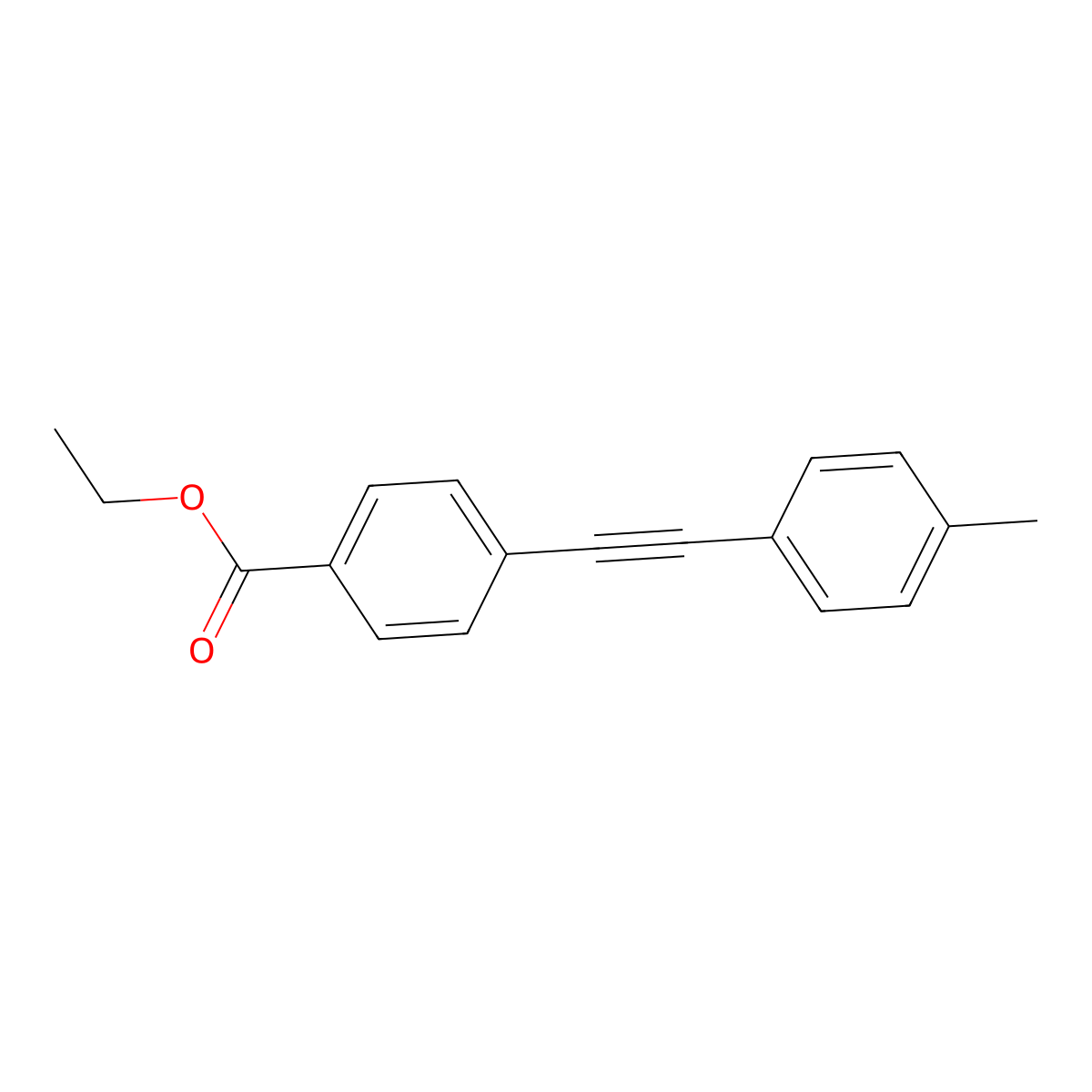 Ethyl 4-(2-(4-methylphenyl)ethynyl)benzoate molecular structure, CAS 63164-97-6
