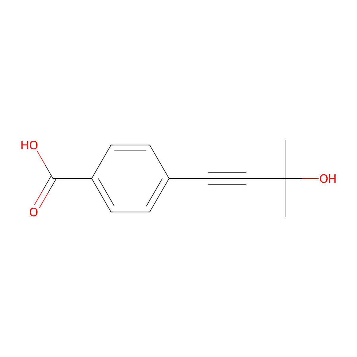 4-(3-Hydroxy-3-methylbut-1-yn-1-yl)benzoic acid molecular structure, CAS 63165-02-6