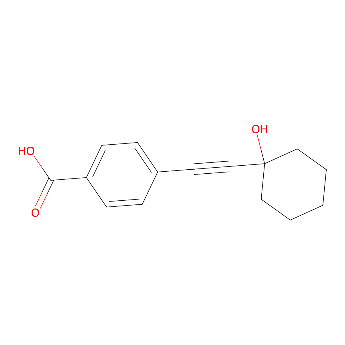 4-[(1-Hydroxycyclohexyl)ethynyl]benzoic acid molecular structure, CAS 63165-03-7