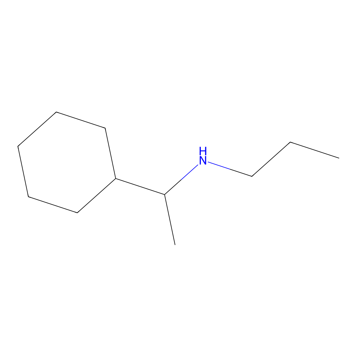 (1-Cyclohexylethyl)(propyl)amine molecular structure, CAS 63166-99-4