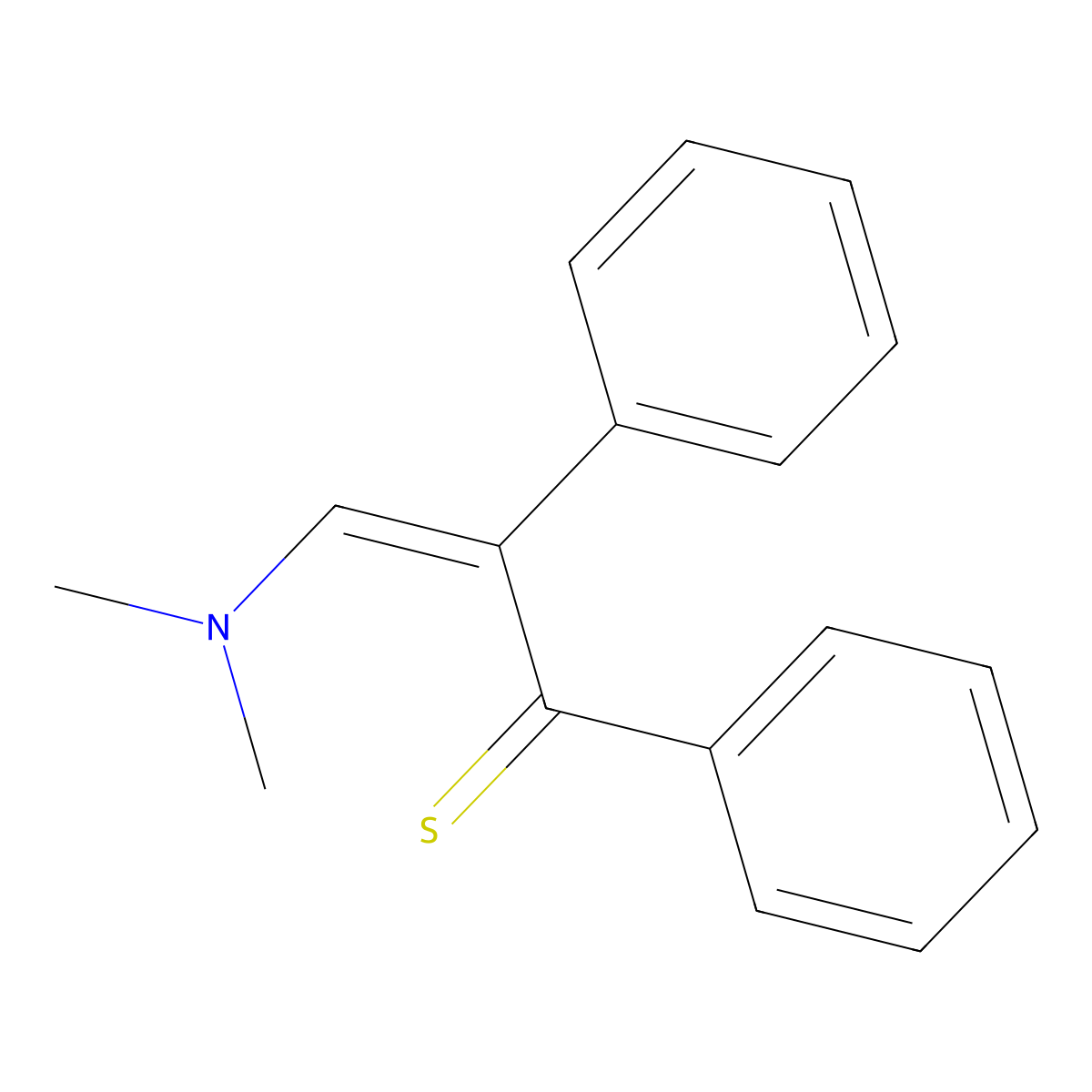 3-(Dimethylamino)-1,2-diphenylprop-2-ene-1-thione molecular structure, CAS 63168-02-5