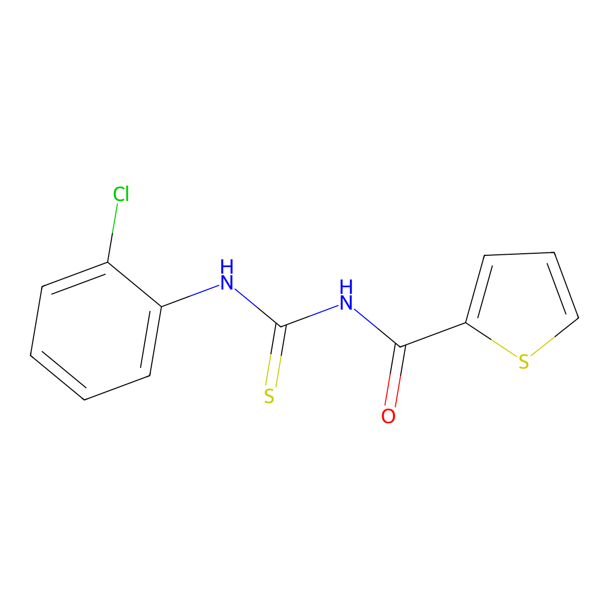 N-[(2-chlorophenyl)carbamothioyl]thiophene-2-carboxamide molecular structure, CAS 6317-09-5