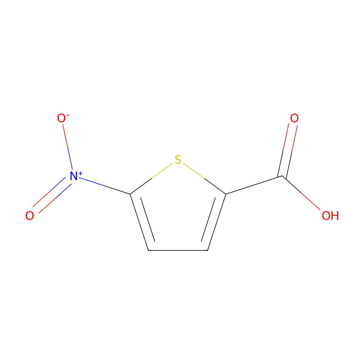 5-Nitro-2-thenoic acid molecular structure, CAS 6317-37-9