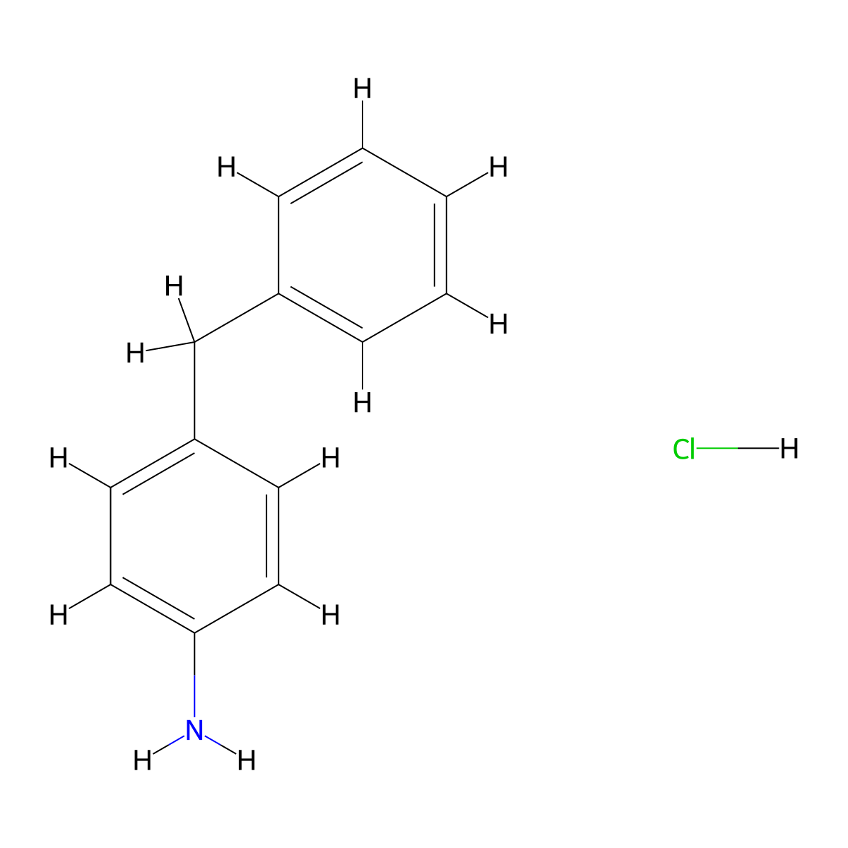 Benzenamine, 4-(phenylmethyl)-, hydrochloride (1:1) molecular structure, CAS 6317-57-3