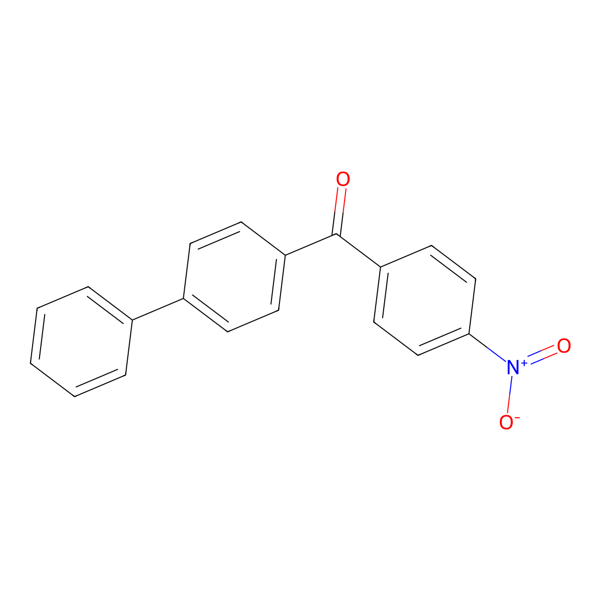 (4-Nitrophenyl)-(4-phenylphenyl)methanone molecular structure, CAS 6317-76-6