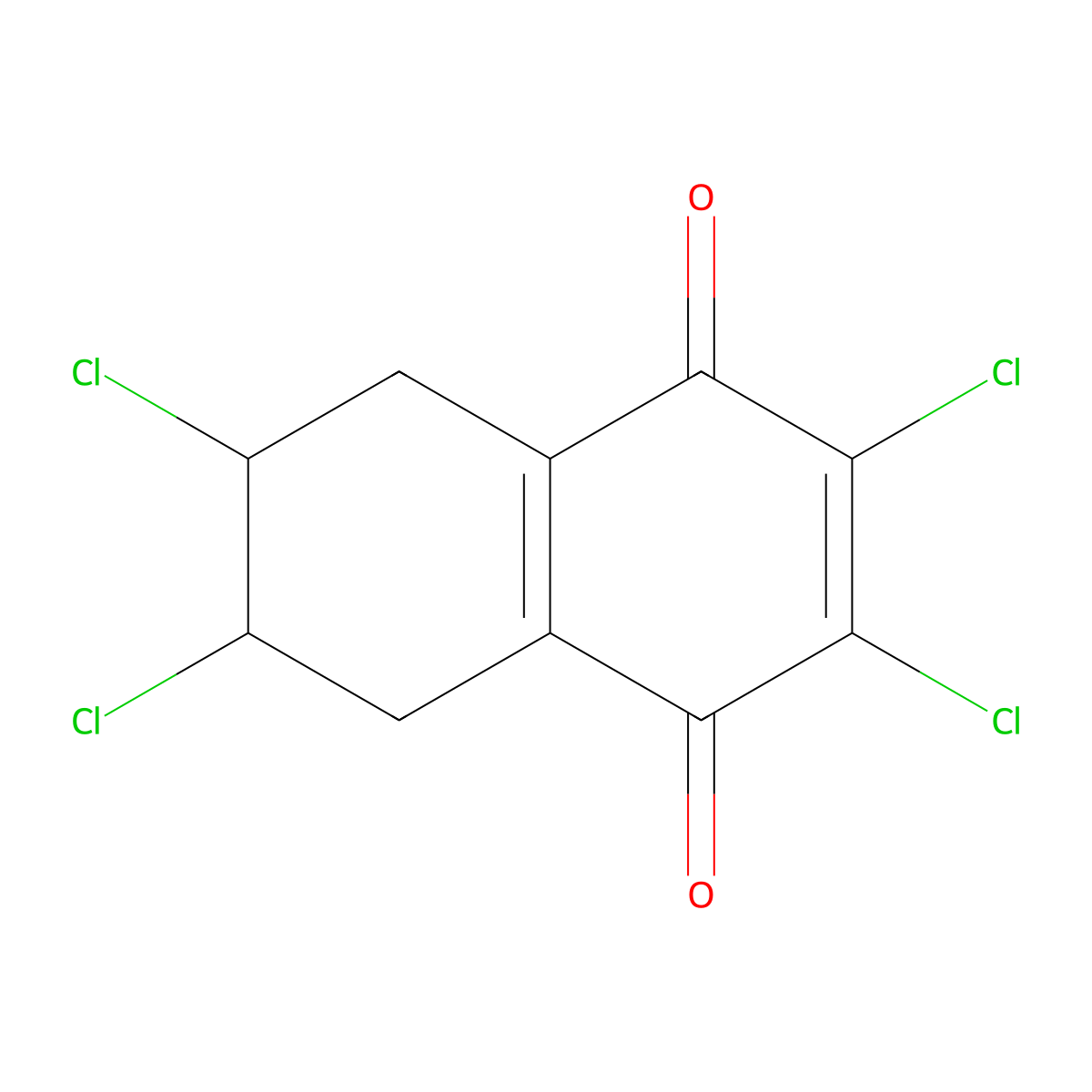 2,3,6,7-Tetrachloro-5,6,7,8-tetrahydronaphthalene-1,4-dione molecular structure, CAS 6317-88-0