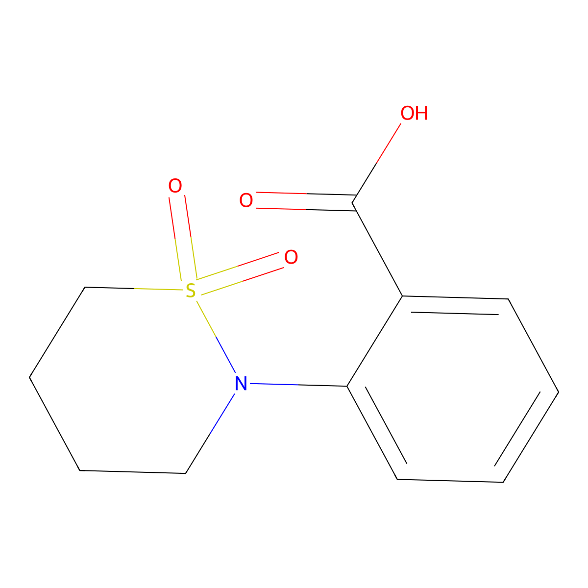 2-(1,1-Dioxido-1,2-thiazinan-2-yl)benzoic acid molecular structure, CAS 63170-37-6
