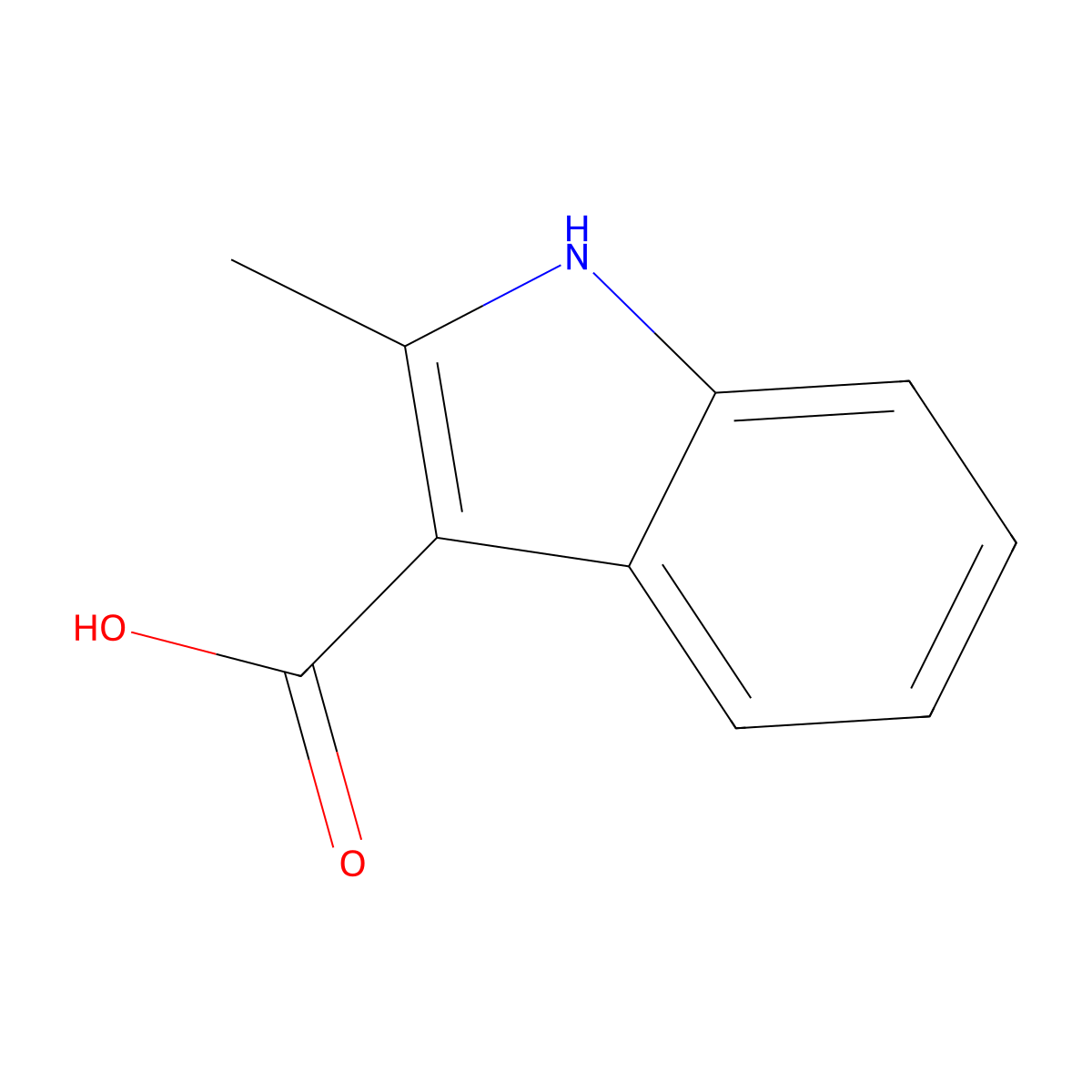 2-Methyl-1H-indole-3-carboxylic acid molecular structure, CAS 63176-44-3