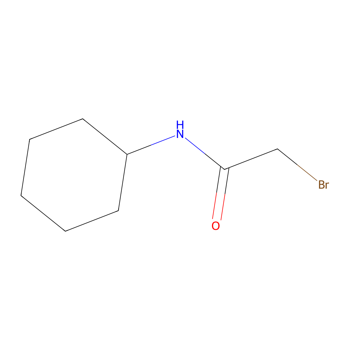 2-bromo-N-cyclohexylacetamide molecular structure, CAS 63177-66-2