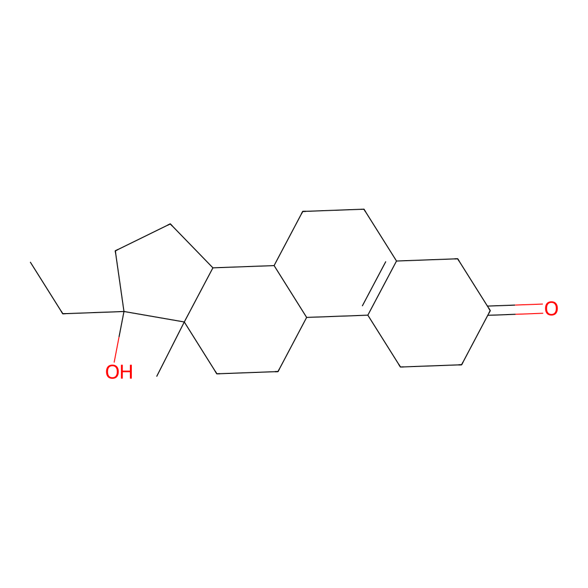 17-Hydroxy-19-nor-17alpha-pregn-5(10)-en-3-one molecular structure, CAS 6318-07-6