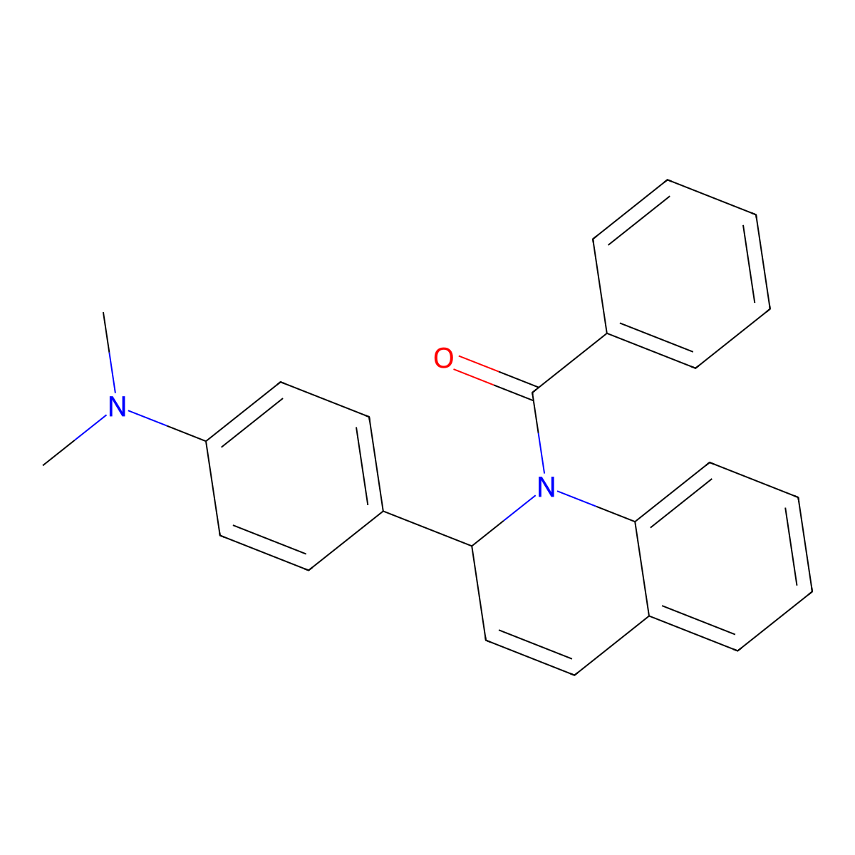 {2-[4-(Dimethylamino)phenyl]quinolin-1(2h)-yl}(phenyl)methanone molecular structure, CAS 6318-15-6