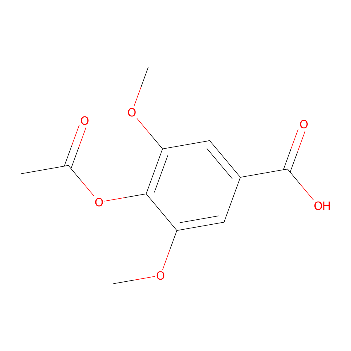 Acetyl syringic acid molecular structure, CAS 6318-20-3