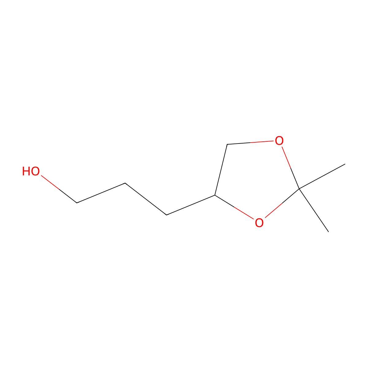 3-(2,2-Dimethyl-1,3-dioxolan-4-yl)propan-1-ol molecular structure, CAS 6318-30-5