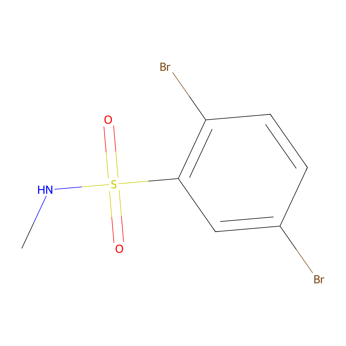 2,5-Dibromo-n-methylbenzenesulfonamide molecular structure, CAS 6318-32-7