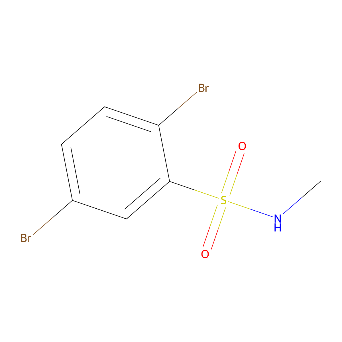 2,5-Dibromo-n-methylbenzenesulfonamide molecular structure, CAS 6318-32-7