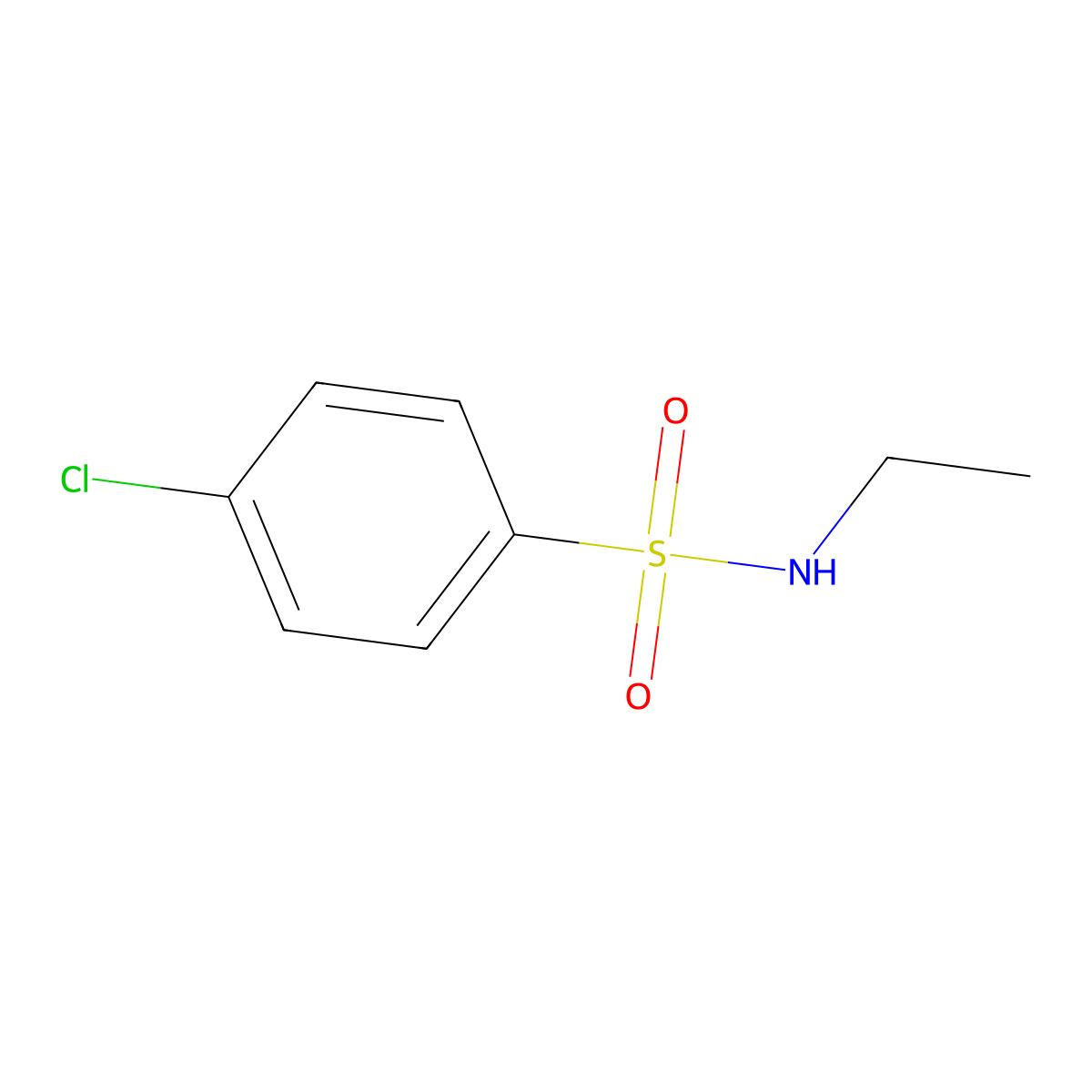 4-Chloro-n-ethylbenzenesulfonamide molecular structure, CAS 6318-34-9