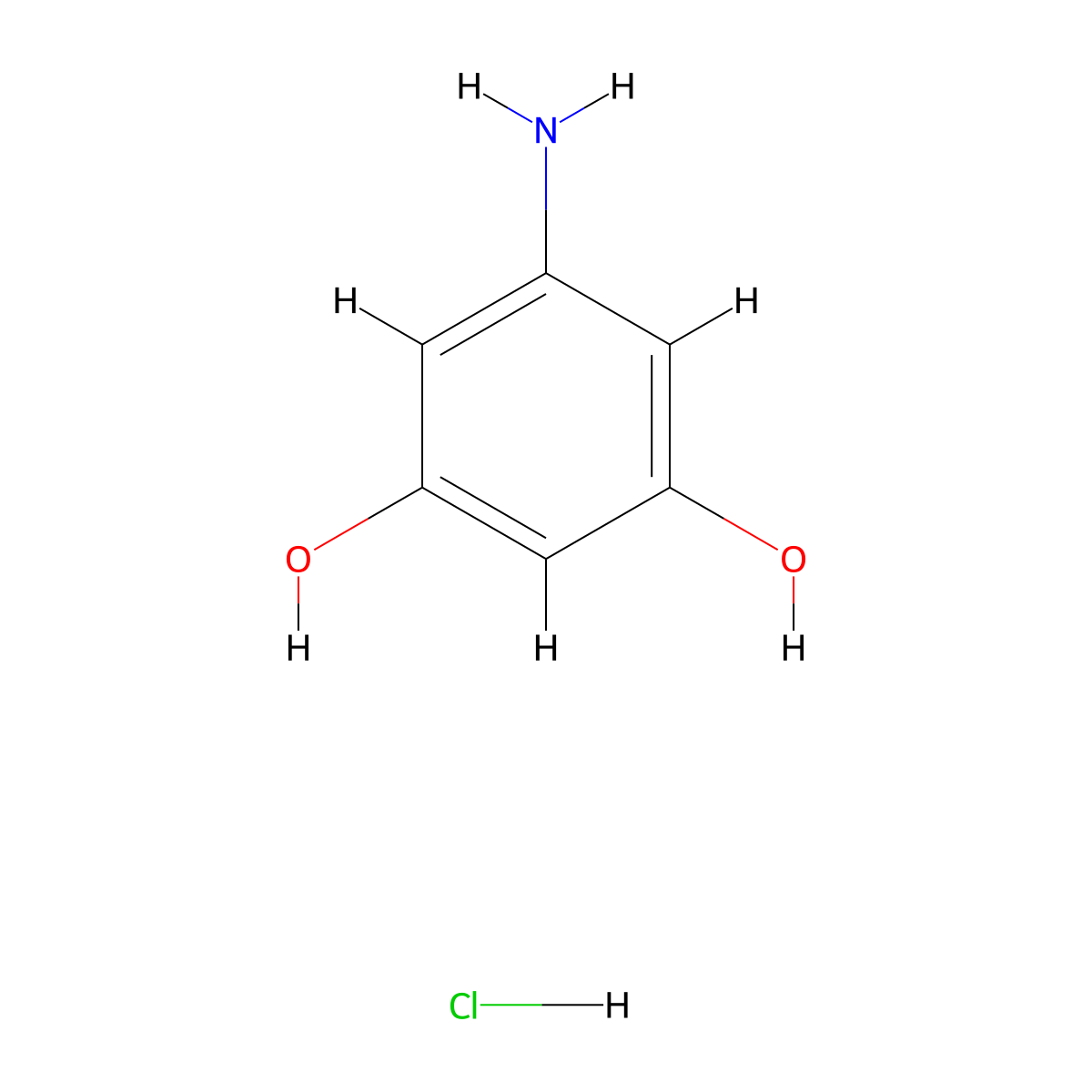 5-Aminobenzene-1,3-diol hydrochloride molecular structure, CAS 6318-56-5