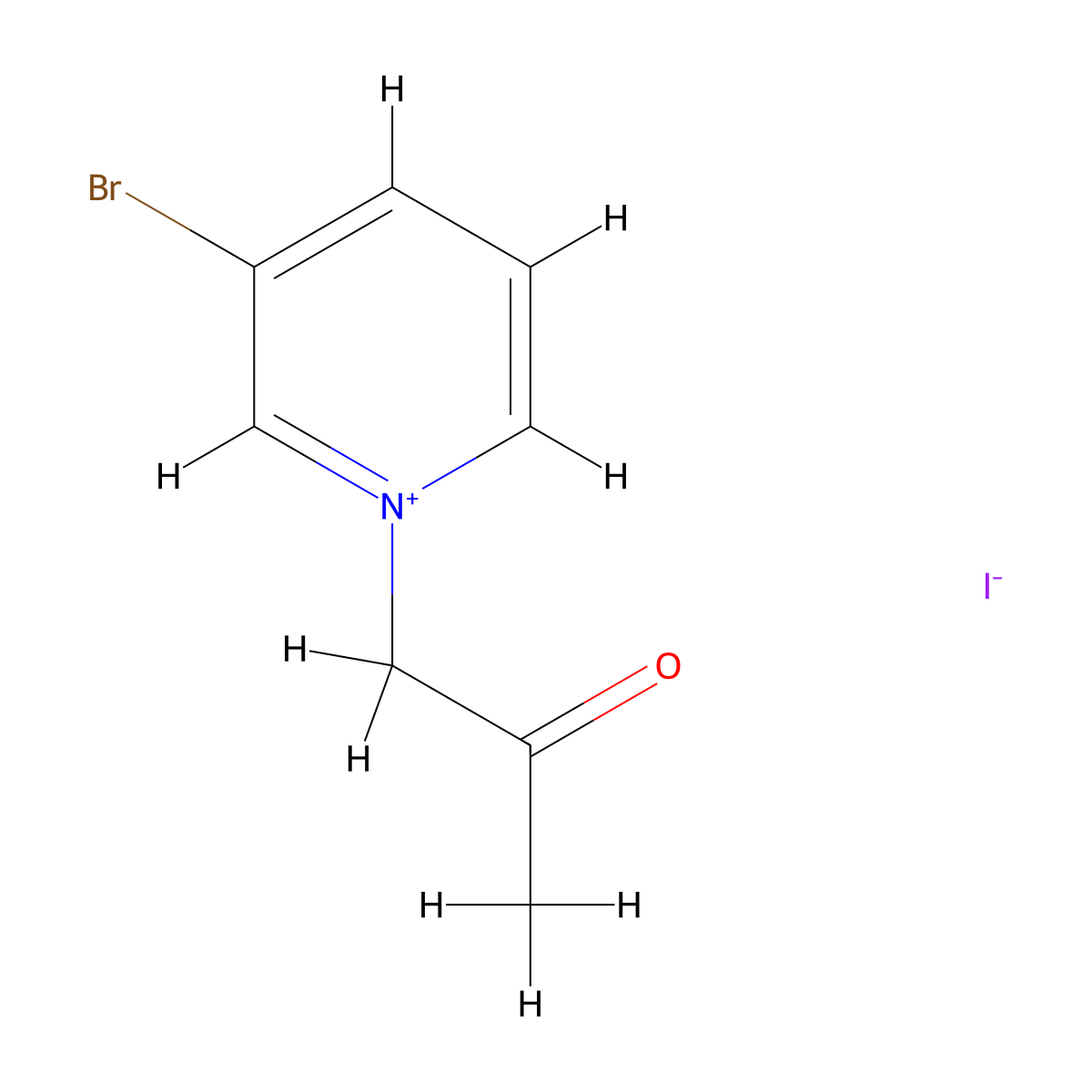 3-Bromo-1-(2-oxopropyl)pyridin-1-ium iodide molecular structure, CAS 6318-59-8