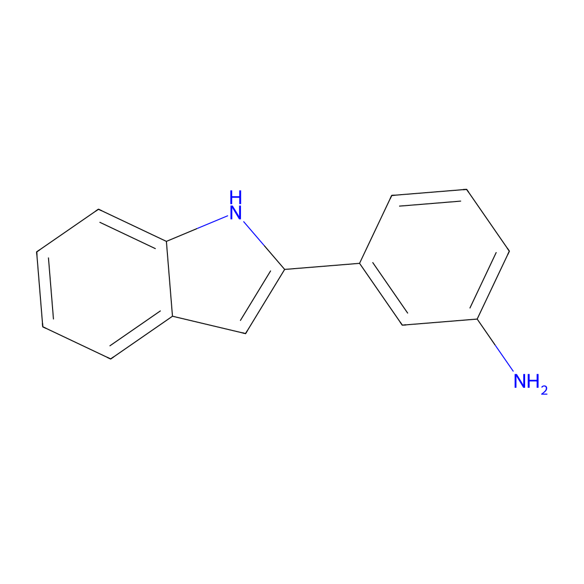 3-(1H-indol-2-yl)aniline molecular structure, CAS 6318-72-5