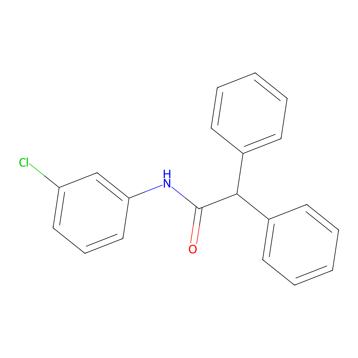 N-(3-chlorophenyl)-2,2-diphenylacetamide molecular structure, CAS 63184-07-6