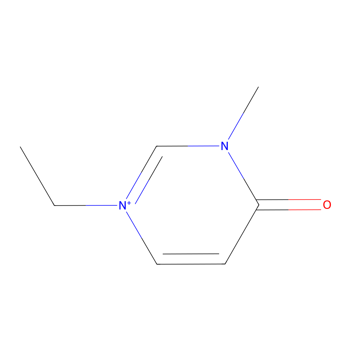 1-Ethyl-3-methyl-4-oxo-1,4-dihydropyrimidin-3-ium molecular structure, CAS 63184-36-1