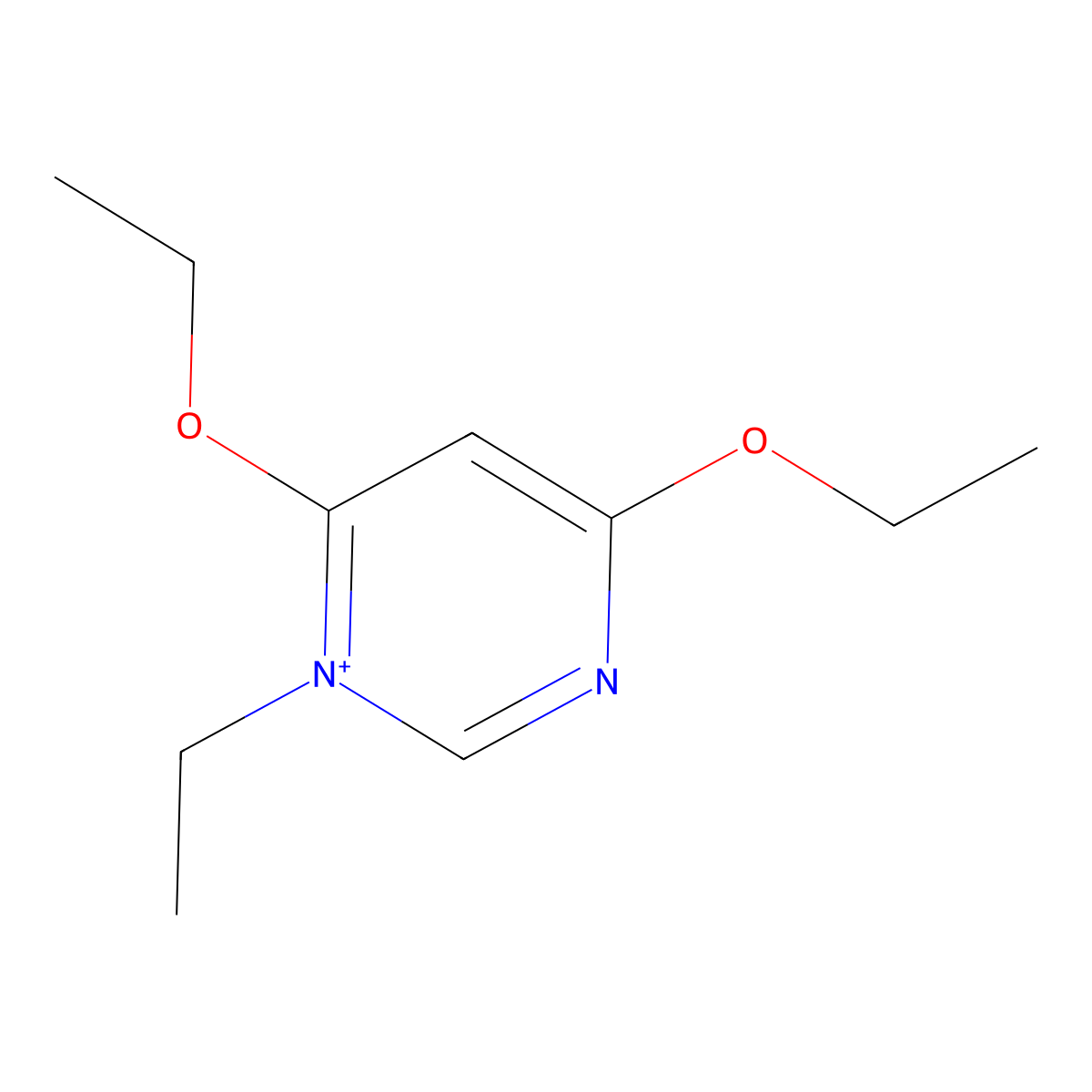 4,6-Diethoxy-1-ethylpyrimidin-1-ium molecular structure, CAS 63184-40-7