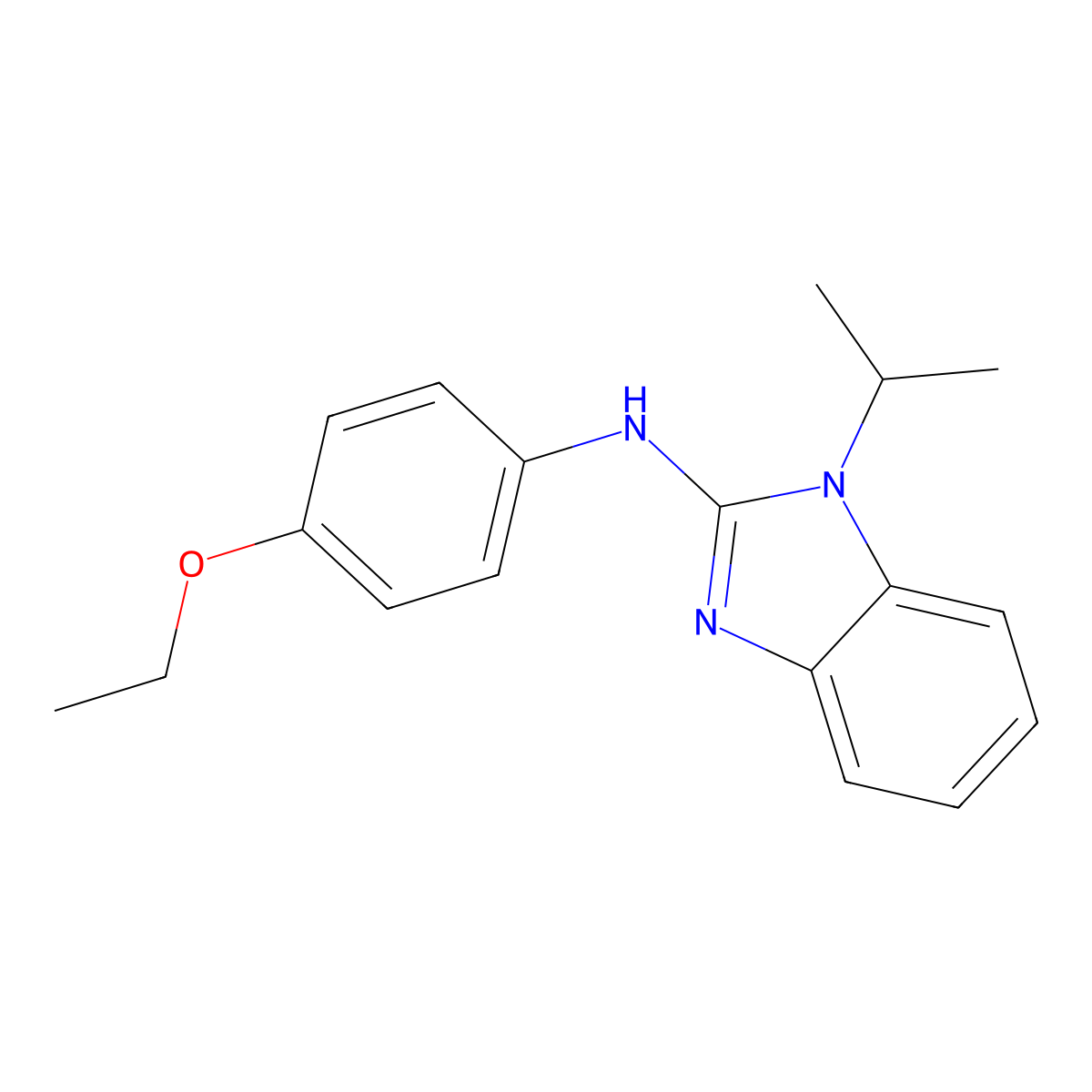 N-(4-ethoxyphenyl)-1-isopropyl-1H-benzo[d]imidazol-2-amine molecular structure, CAS 631843-10-2