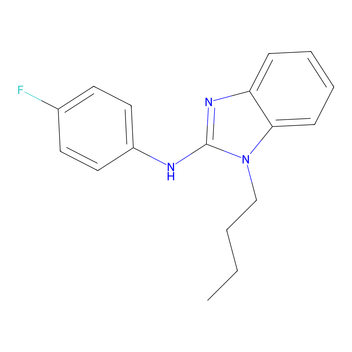 (1-Butylbenzimidazol-2-yl)(4-fluorophenyl)amine molecular structure, CAS 631843-24-8