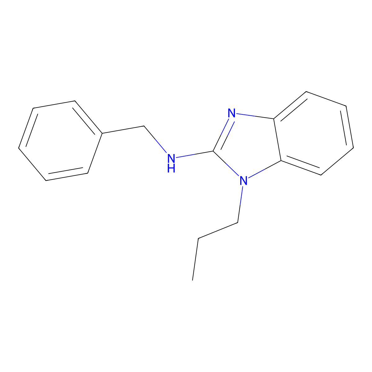 Benzyl(1-propylbenzimidazol-2-yl)amine molecular structure, CAS 631843-34-0