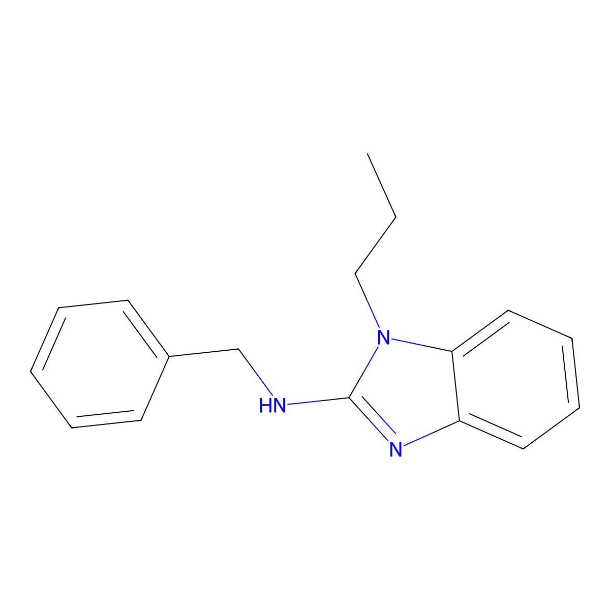 Benzyl(1-propylbenzimidazol-2-yl)amine molecular structure, CAS 631843-34-0