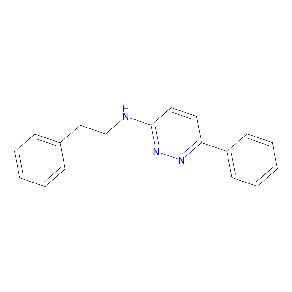 6-phenyl-N-(2-phenylethyl)pyridazin-3-amine molecular structure, CAS 63185-74-0