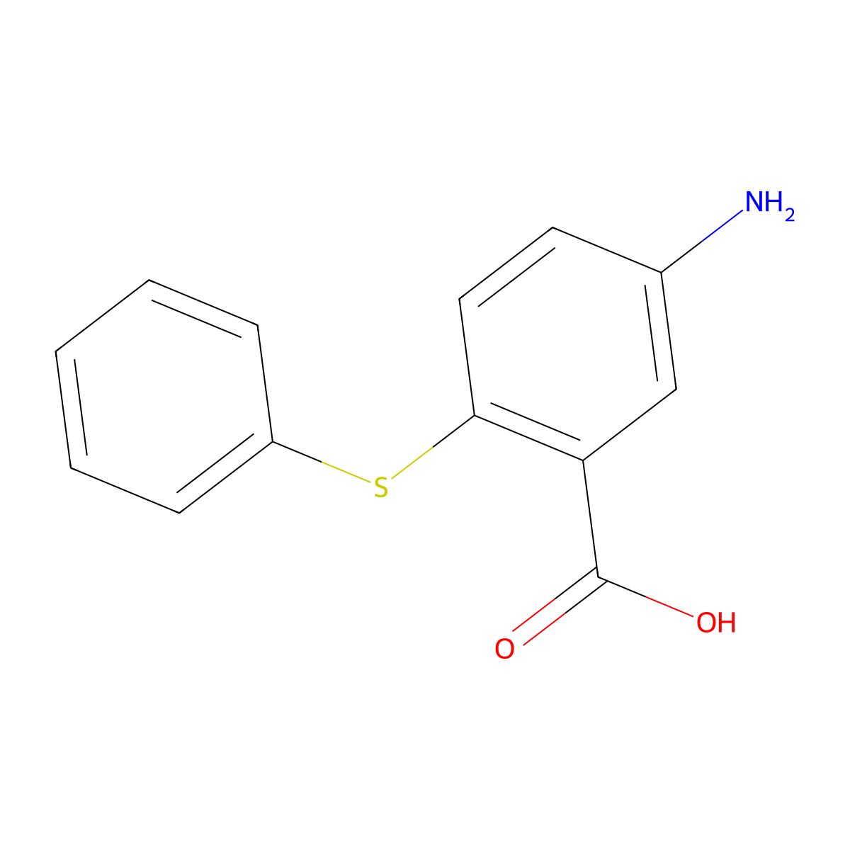 5-Amino-2-(phenylthio)benzoic acid molecular structure, CAS 63185-86-4