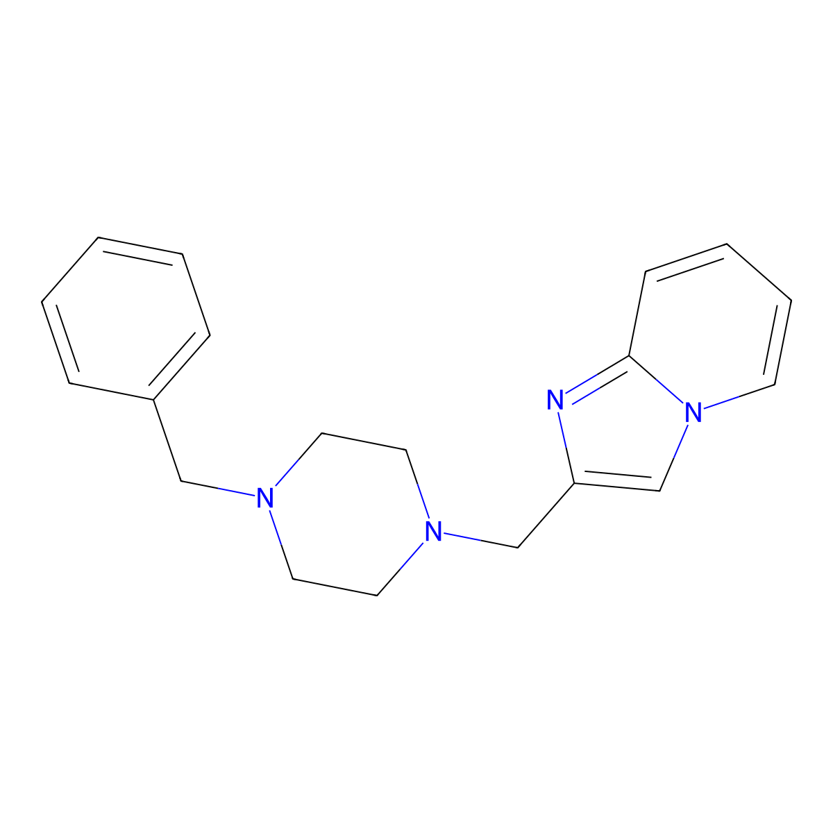 2-[(4-Benzylpiperazin-1-yl)methyl]imidazo[1,2-a]pyridine molecular structure, CAS 631855-79-3