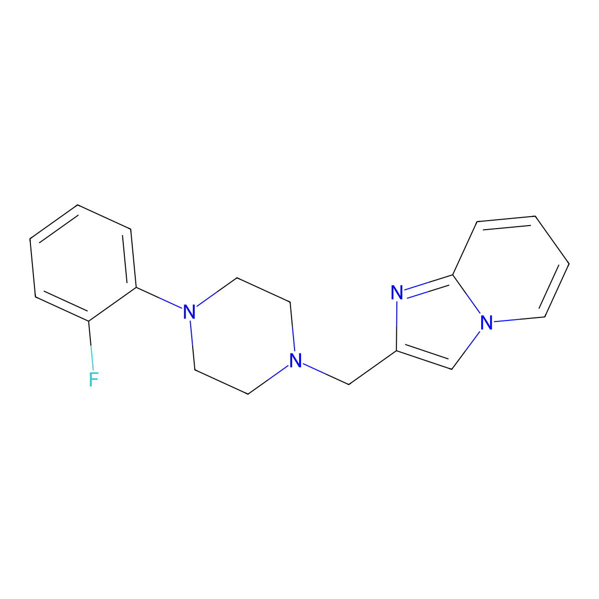 2-[[4-(2-Fluorophenyl)piperazin-1-yl]methyl]imidazo[1,2-a]pyridine molecular structure, CAS 631856-01-4