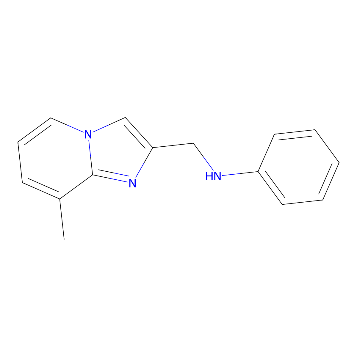 N-[(8-methylimidazo[1,2-a]pyridin-2-yl)methyl]aniline molecular structure, CAS 631857-10-8